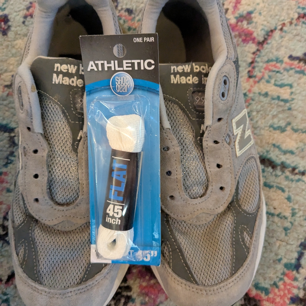 New Balance Gray Sneakers with White Laces